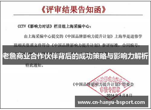 老詹商业合作伙伴背后的成功策略与影响力解析